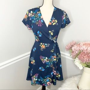 MOLLY BRACKEN Floral Wrap Tie Dress